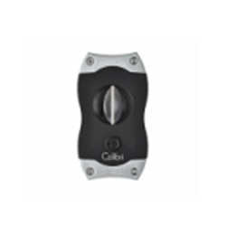 Colibri V-Cutter Black & Brushed Chrome Cigar Cutter